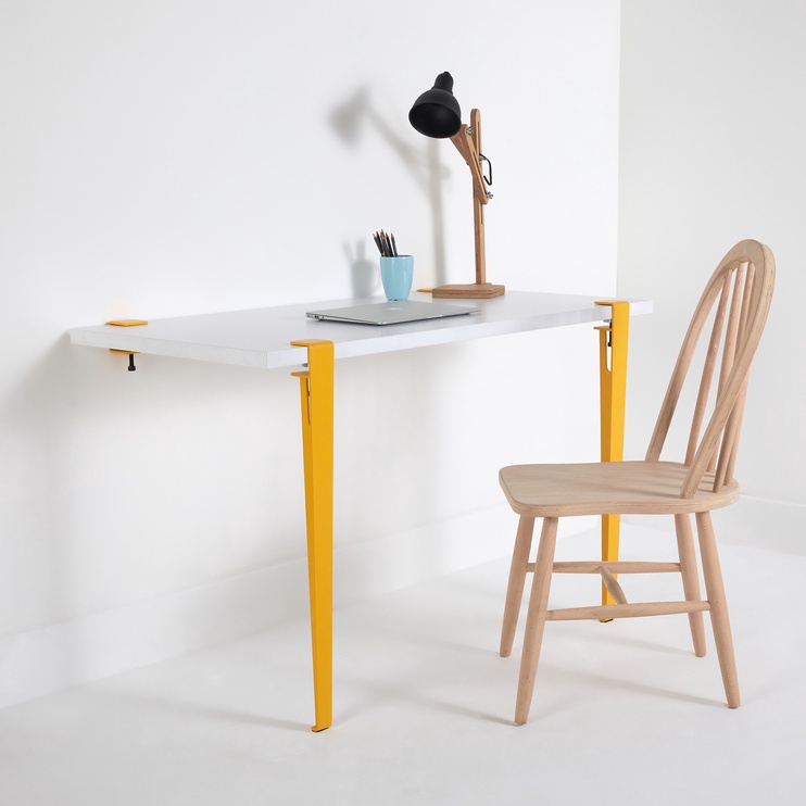 Galds Kalune Design Cuarius, balta/dzeltena