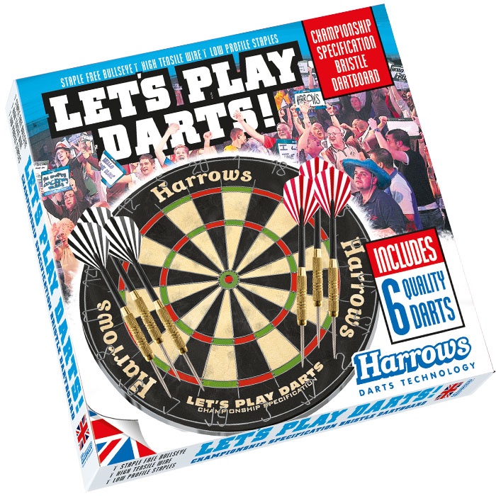 Noolemäng Harrows Let's Play Darts, must/punane/kollane, 7 tk