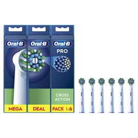 Zobu birstes uzgalis Oral-B EB50-6 Cross Action Pro, balta, 6 gab.