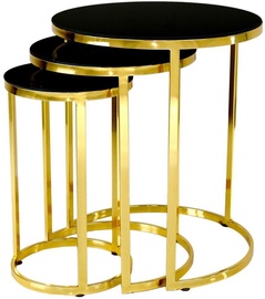 Журнальный столик Kalune Design Dunya, золотой/черный, 47 см x 47 см x 56 см