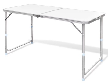Kempinga galds VLX Camping Table, balta, 120 x 60 x 70 cm