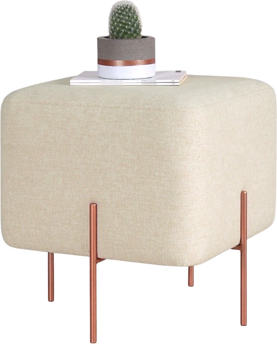 Пуф Hanah Home Copper 58, медный/кремовый, 40 см x 40 см x 42 см