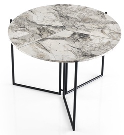 Обеденный стол Kalune Design Yaprak 1203, белый/черный, 100 см x 100 см x 72 см