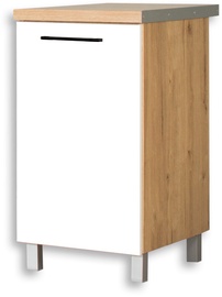 Нижний кухонный шкаф Bodzio Bellona KBE45DL-BI/DSC, белый/дубовый, 60 см x 45 см x 86 см