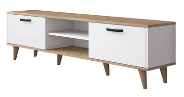 ТВ стол Kalune Design A5 890, белый/ореховый, 180 см x 35 см x 48.6 см
