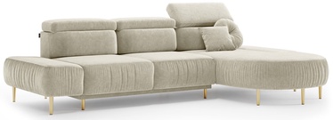 Stūra dīvāns-gulta Homede Malfa R, krēmkrāsa, labais, 287 x 180 cm x 98 cm