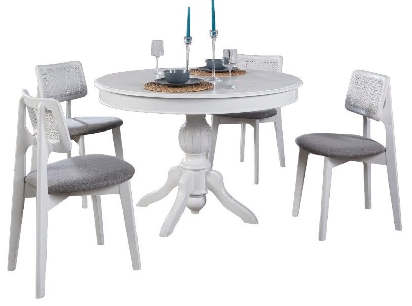 Ēdamistabas komplekts Kalune Design Albero 153, balts/pelēks