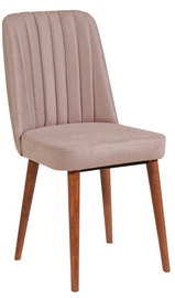 Ēdamistabas krēsls Kalune Design Vina 869VEL5181, bēša/valriekstu, 46 cm x 46 cm x 85 cm