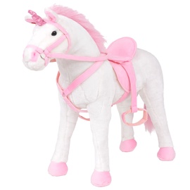 Mīkstā rotaļlieta VLX Unicorn, balta/rozā, 62 cm