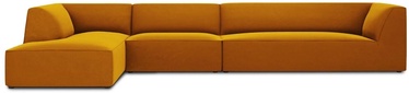 Stūra dīvāns Micadoni Home Ruby 5 Seats, zelta, kreisais, 366 x 180 cm x 69 cm