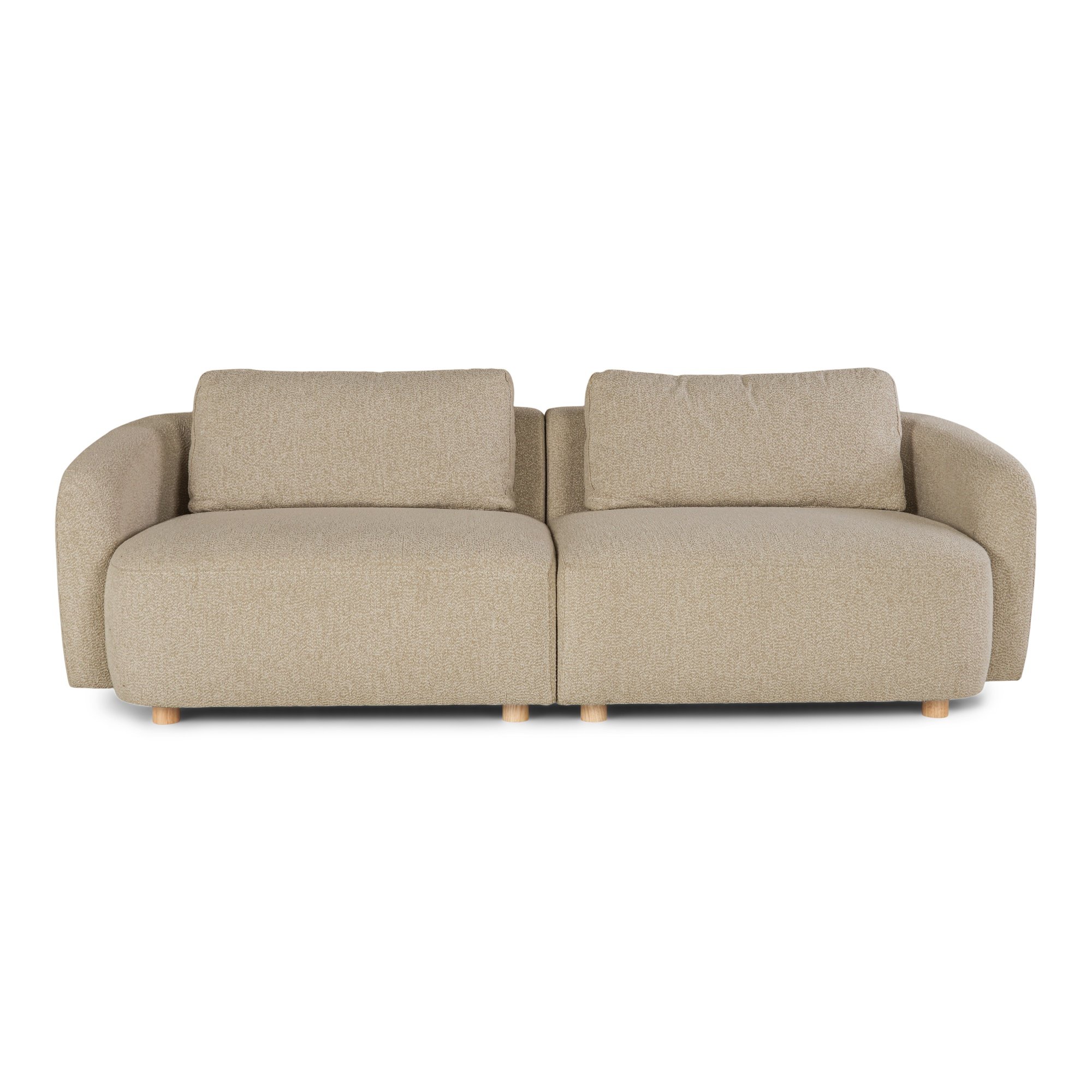 SofaDomolettiTivatwo-seater,kreminė/taupe,220x95cmx70cm