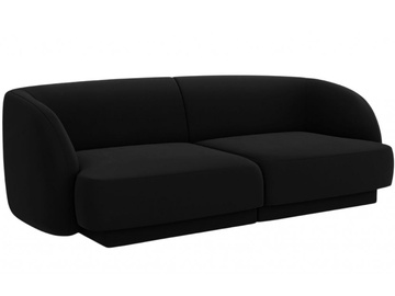 Dīvāns Micadoni Home Miley Velvet, melna, 184 x 85 cm x 74 cm