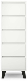 Kummut Top E Shop Scandi 5S, valge, 39 x 40 cm x 120.5 cm, 1 tk