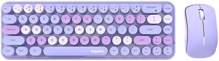 Klaviatuuri ja hiire komplekt MOFII Bean 2.4G EN, violetne, juhtmeta