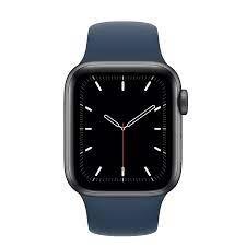 Умные часы Apple Watch SE GPS, 44mm Silver Aluminium Case with Abyss Blue Sport Band - Regular, серебристый
