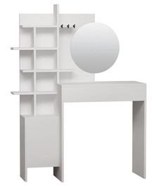 Kosmetinis staliukas Kalune Design Mup 855DTE4301, baltas, 35 cm x 105 cm x 151 cm, su veidrodžiu