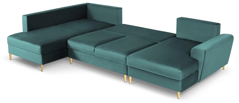 Dīvāngulta Micadoni Home Moghan Velvet Panoramic, zaļa, kreisais, 313 x 194 cm x 88 cm