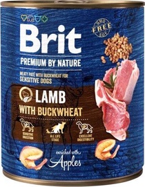 Влажный корм для собак Brit Premium By Nature Lamb With Buckwheat, баранина, 0.8 кг