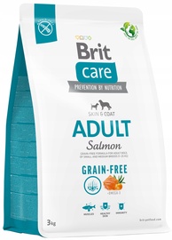 Sausā suņu barība Brit Care Adult Grain-free, lasis, 3 kg