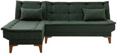 Stūra dīvāns Hanah Home Santo, zaļa, kreisais, 186 x 225 cm x 86 cm