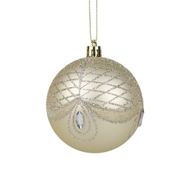Ziemassvētku eglītes rotaļlieta Christmas Touch SYCB-213521, šampanieša, 80 mm, 3 gab.