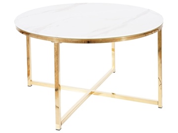 Журнальный столик Salma, золотой/белый, 80 см x 80 см x 45 см