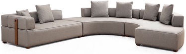 Sešvietīgs stūra dīvāns Hanah Home Gondol 4, pelēka, kreisais, 360 x 300 cm x 70 cm
