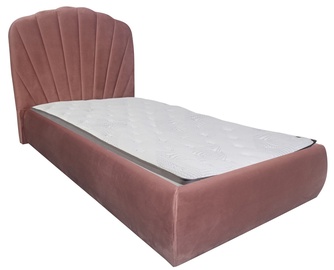 Кровать Home4you Eva, 90 x 200 cm, розовый, с матрасом, с решеткой