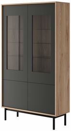 Vitriinkapp Piaski Basic BWT104, pruun/grafiit, 104 cm x 39 cm x 185 cm