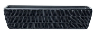 Puķu pods Home4you Wicker 38082, plastmasa/metāls, 600 mm x 190 mm, melna