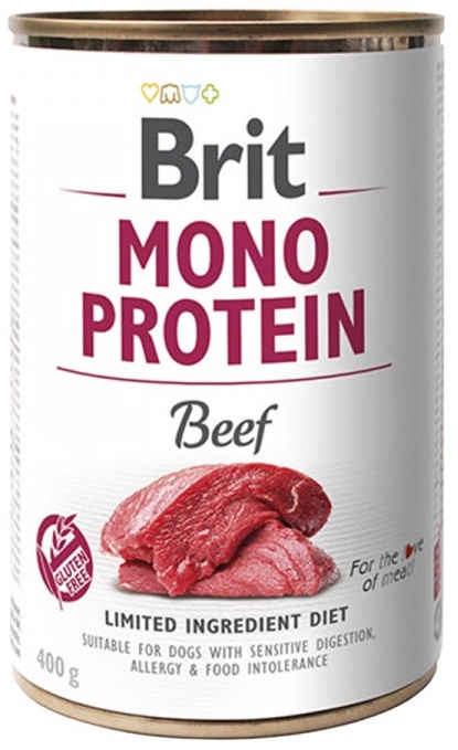 Mitrā barība (konservi) suņiem Brit Mono Protein Beef, liellopa gaļa, 0.4 kg