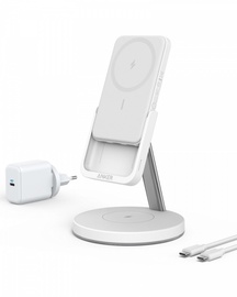 Lādētājs Anker PowerWave MagGo 2In1, 1 x USB Type C, 1.5 m, balta