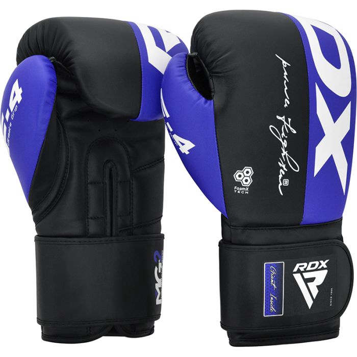 Боксерские перчатки RDX F4 BGR-F4MU-12OZ, синий/черный, 12 oz