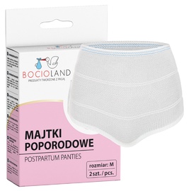 Kelnaitės po gimdymo Bocioland Postpartum Panties, balta, M, 2 vnt.