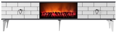 TV galds Kalune Design Varna, balta/antracīta, 150 cm x 29.6 cm x 44.6 cm