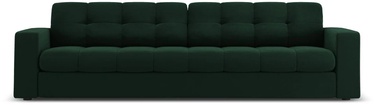 Dīvāns Micadoni Home Justin Velvet 4 Seats, tumši zaļa, 227 x 90 cm x 72 cm