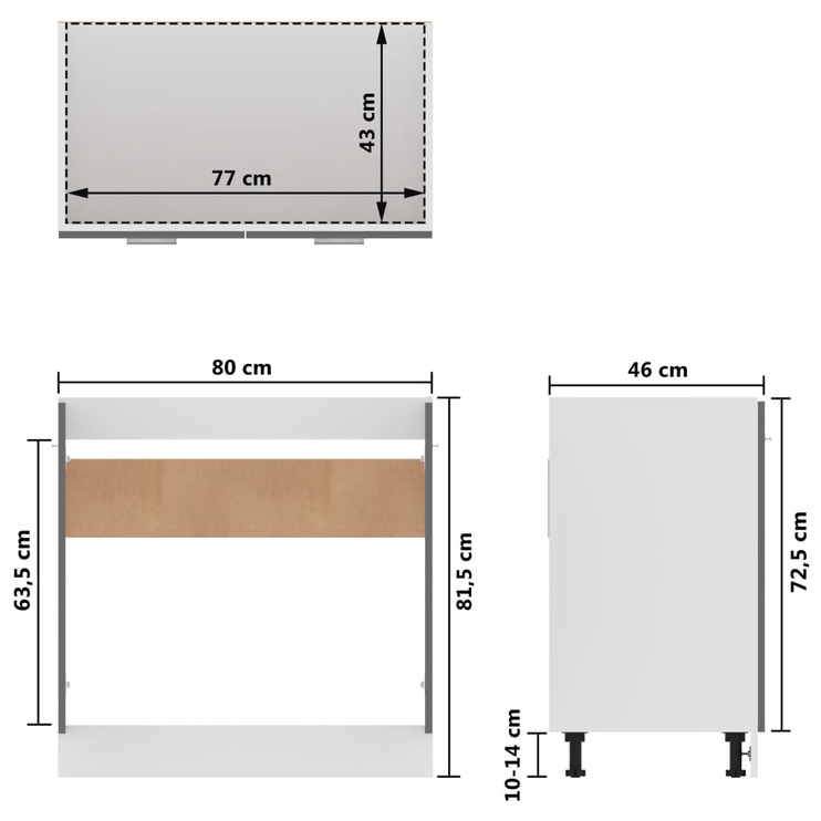 Кухонный гарнитур VLX 7 Piece Set, серый, 3.05 м