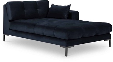 Dīvāns Micadoni Home Mamaia Velvet Chaise Longue Right, melna/tumši zila, labais, 185 x 102 cm x 75 cm