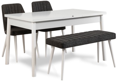 Ēdamistabas komplekts Kalune Design Santiago 1053 - 3 B, balts/antracīts