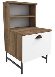 Ночной столик Kalune Design Cressi 322RTC1601, белый/ореховый, 22.5 x 45 см x 83 см