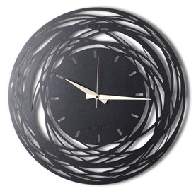 Настенные кварцевые часы Lines, черный, металл, 50 см x 50 см, 50 см