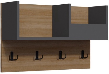 Настенная полка Kalune Design Sameul 875ZNA4726, дубовый/антрацитовый, 23.8 см x 72 см x 44.6 см