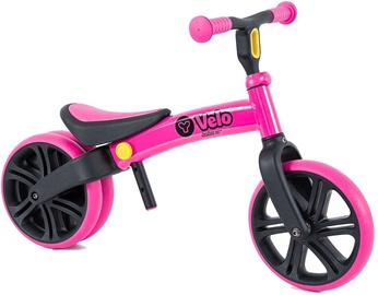 Балансирующий велосипед YVolution YVelo Junior, детские, черный/розовый, 10″ (поврежденная упаковка)