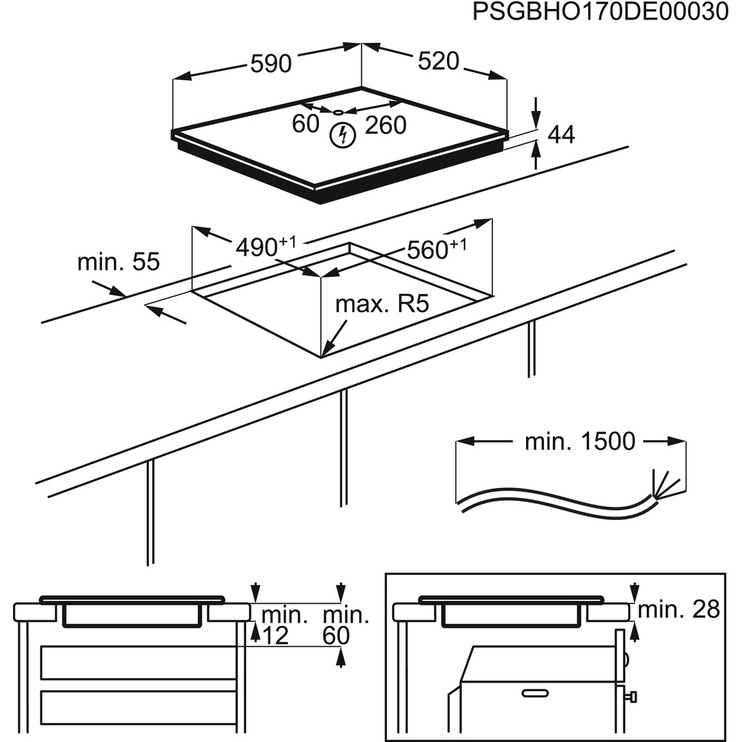 Индукционная плита Electrolux 600 serija „Bridge“ „Hob2Hood®“ EIV634