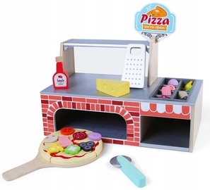 Komplekt rollimänguks, pizzeria EcoToys Wooden Pizza Set MSP2042, mitmevärviline