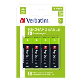 Uzlādējamās baterijas Verbatim Premium, AA, 2500 mAh, 4 gab.