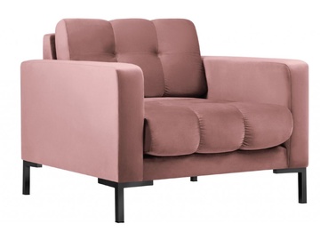 Fotelis Micadoni Home Mamaia Velvet, juodas/rožinis, 87 cm x 92 cm x 78 cm