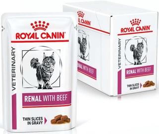 Влажный корм для кошек Royal Canin Renal R21821K, говядина, 0.085 кг, 12 шт.