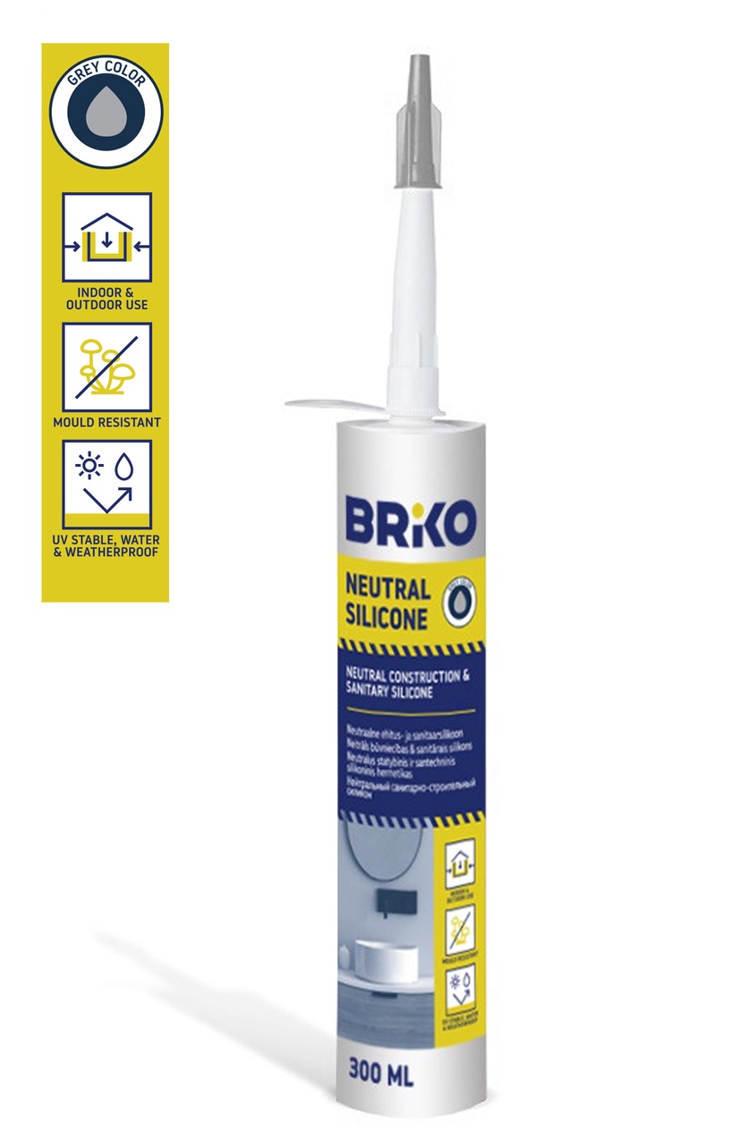 Герметик Briko Neutral LM, 0.3 л, серый