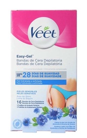 Depilācijas joslas Veet Easy Gel Sensitive, 16 gab.